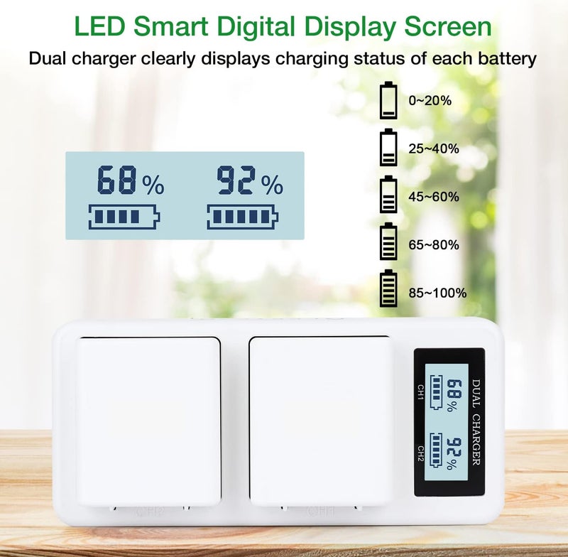 ALERTCAM Battery Charger Station for Arlo Pro 3/Pro 4/Pro 5S & Arlo Ultra/Ultra 2, Digital LED Screen Dual Charging Station for Arlo Battery Only (No Batteries) - Image 3